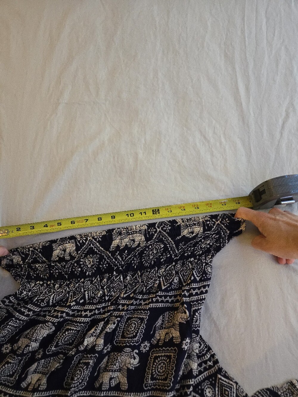 Navy Cream Thai Elephant Print Harem Pants Bohemian Hippie Festival EB5 - Picture 8 of 10